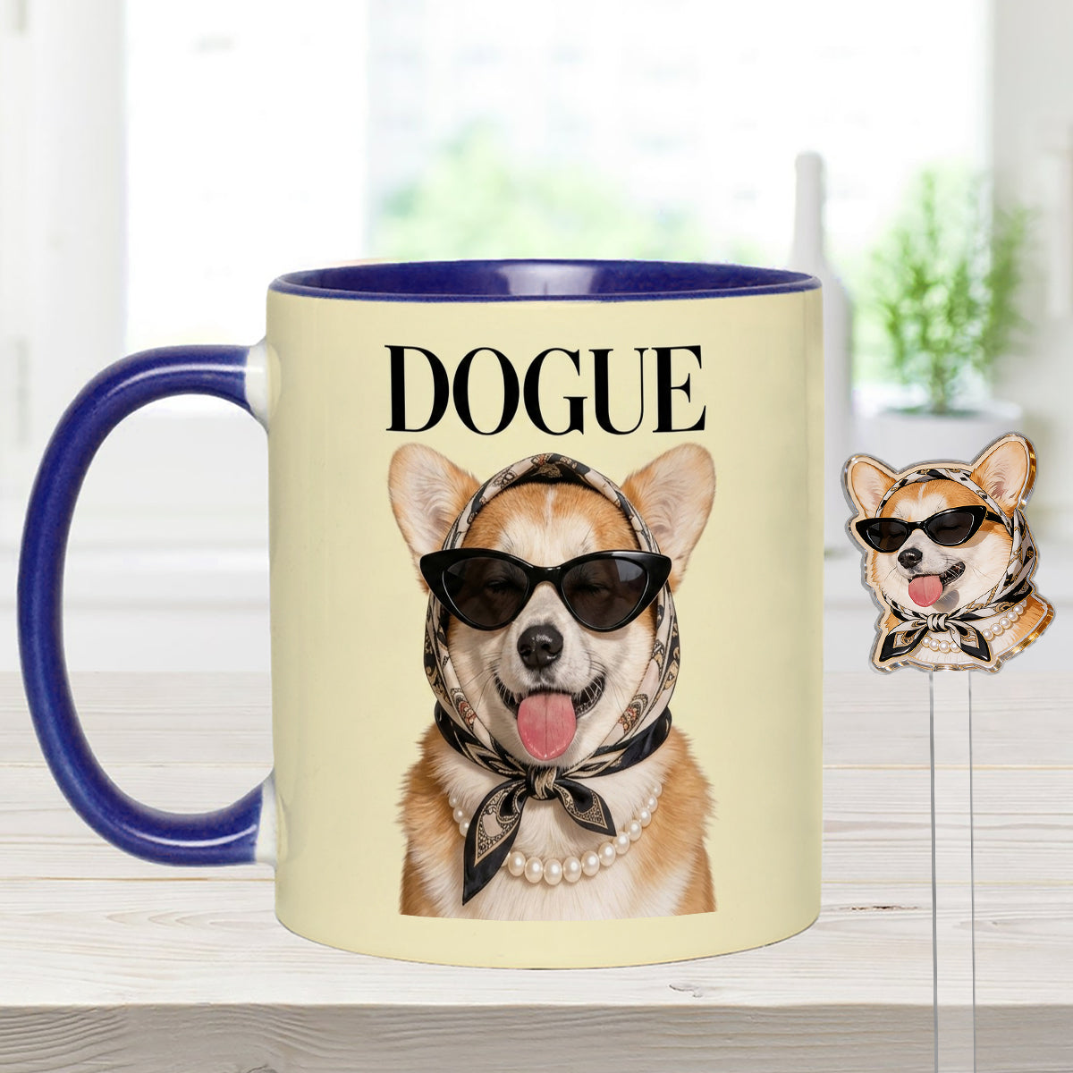Lustiges Geschenk für Hundeliebhaber - Personalisierte Hundetasse mit Acrylrührern