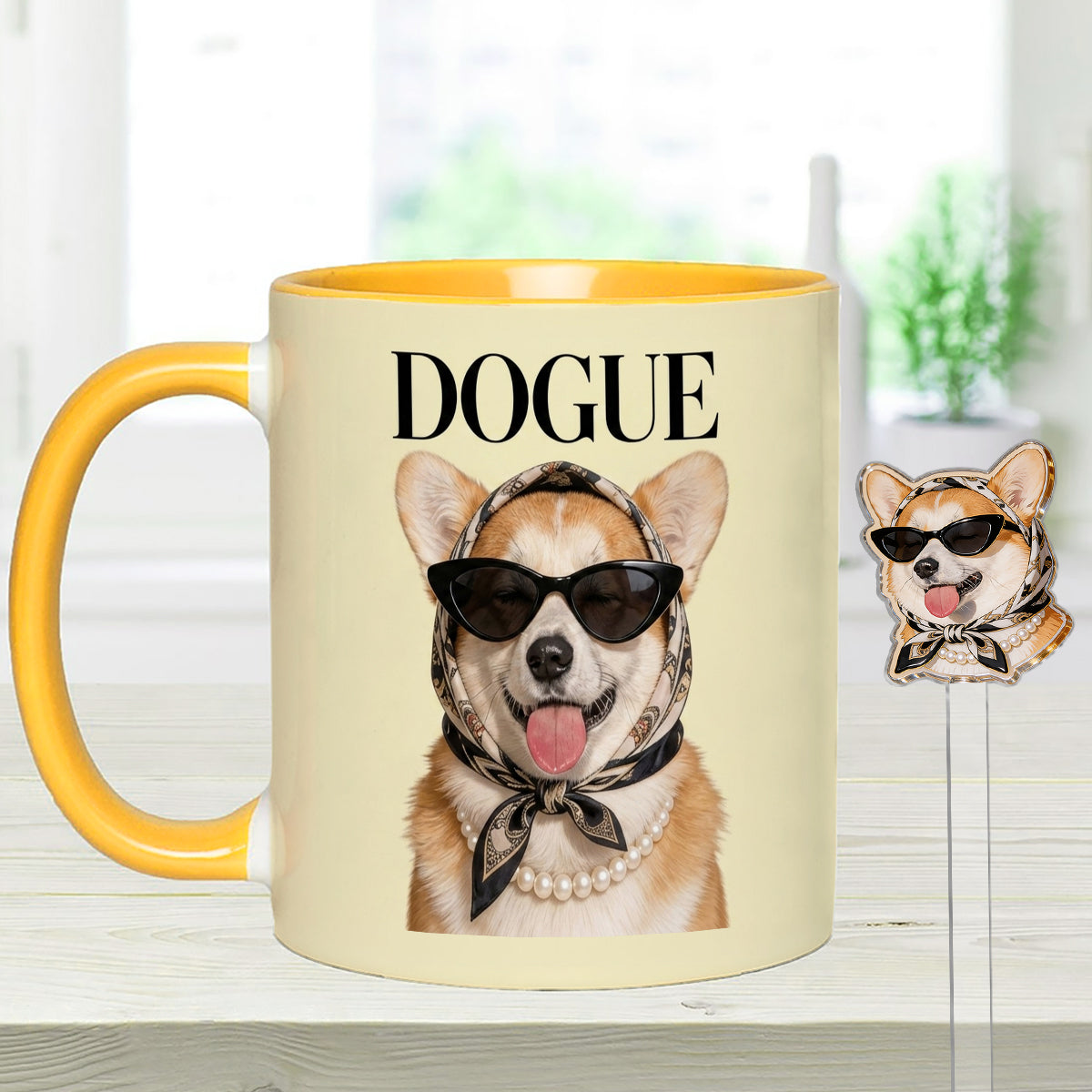 Lustiges Geschenk für Hundeliebhaber - Personalisierte Hundetasse mit Acrylrührern
