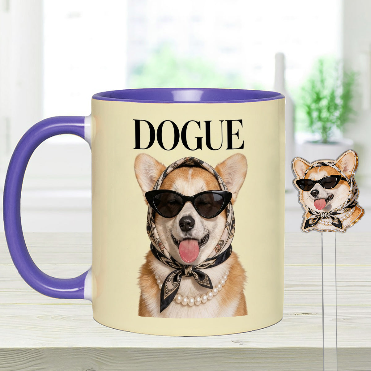 Lustiges Geschenk für Hundeliebhaber - Personalisierte Hundetasse mit Acrylrührern