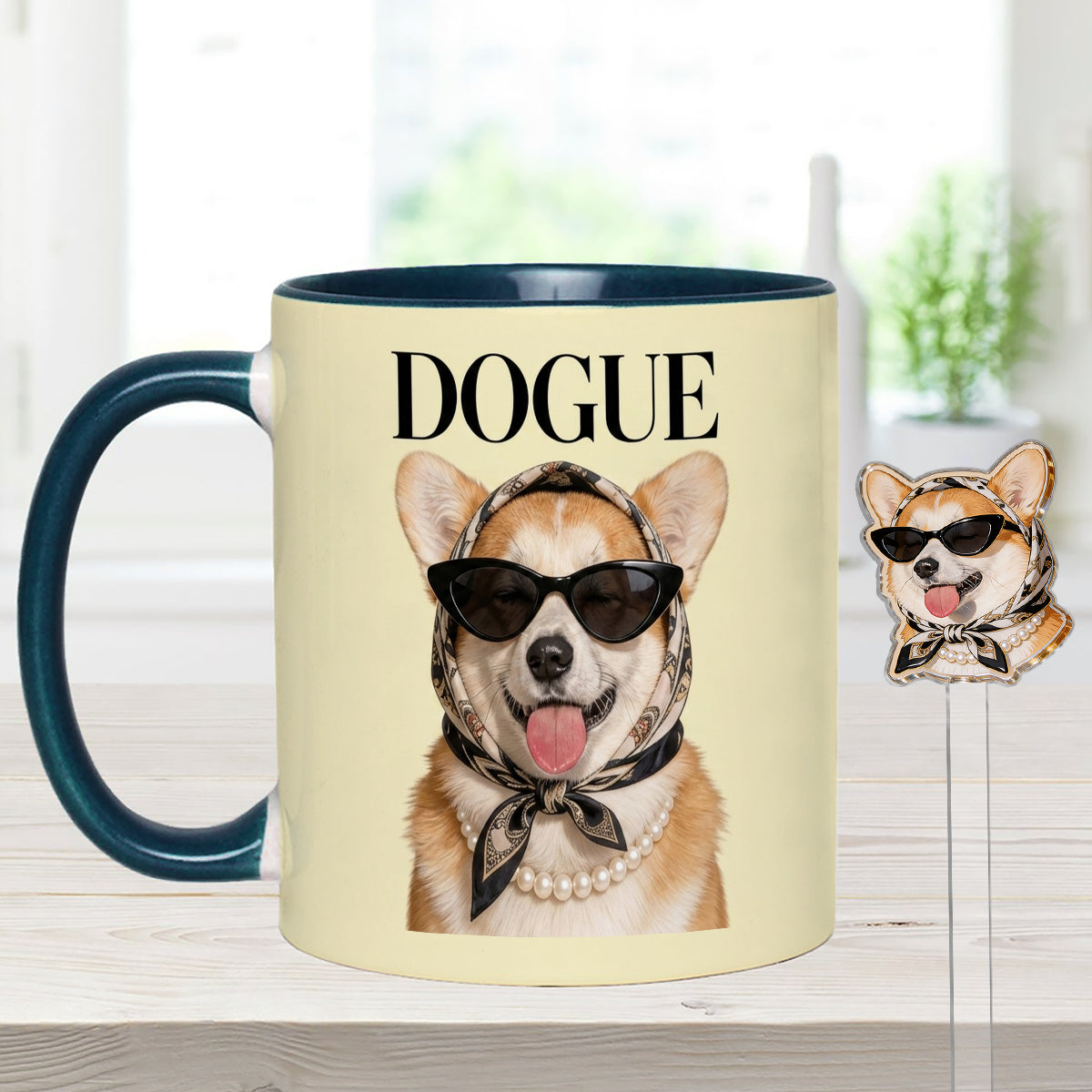 Lustiges Geschenk für Hundeliebhaber - Personalisierte Hundetasse mit Acrylrührern