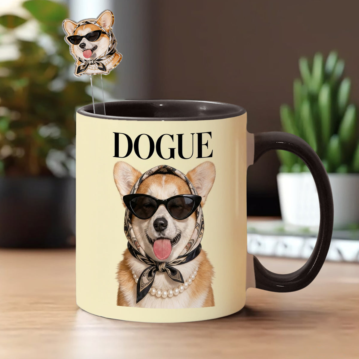 Lustiges Geschenk für Hundeliebhaber - Personalisierte Hundetasse mit Acrylrührern