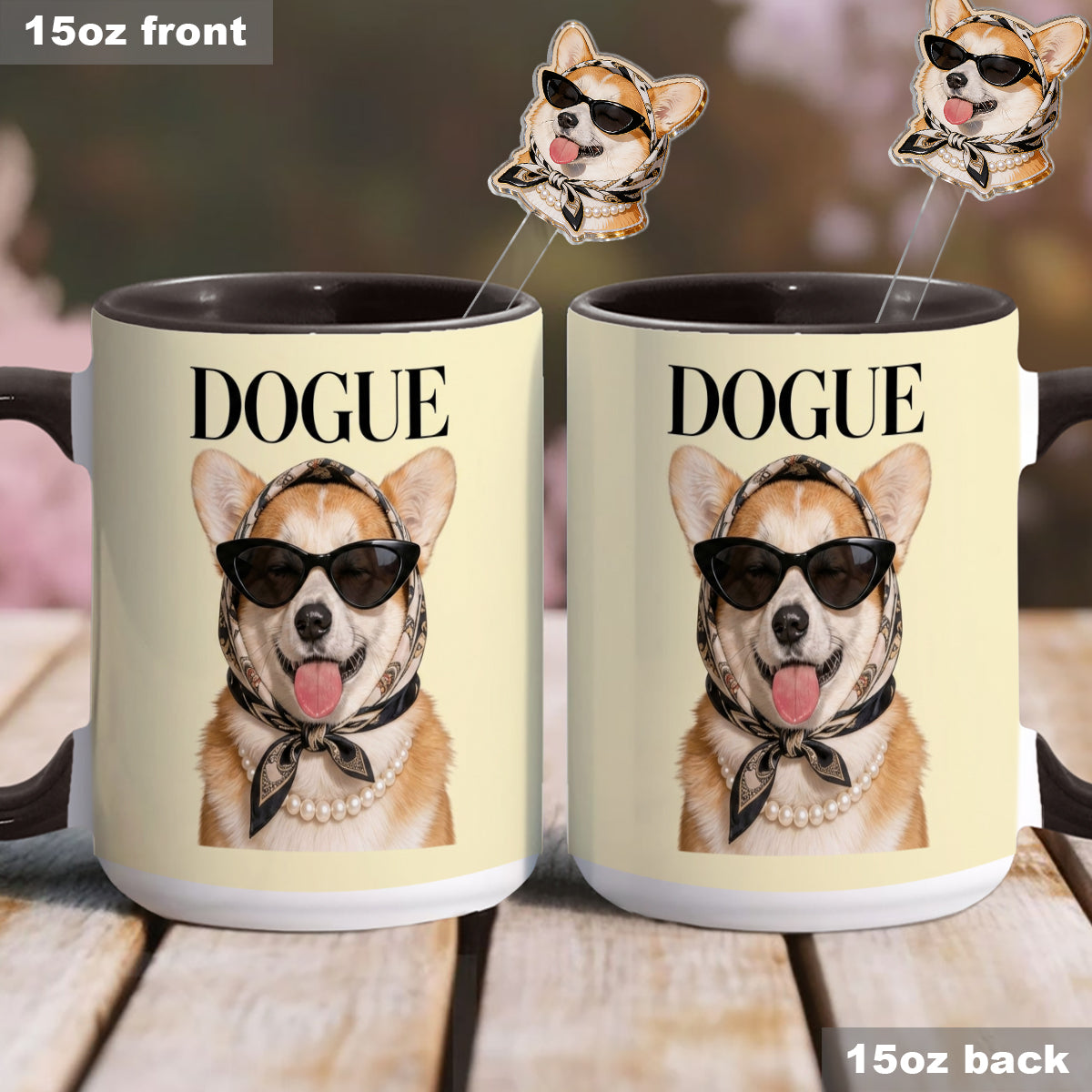 Lustiges Geschenk für Hundeliebhaber - Personalisierte Hundetasse mit Acrylrührern