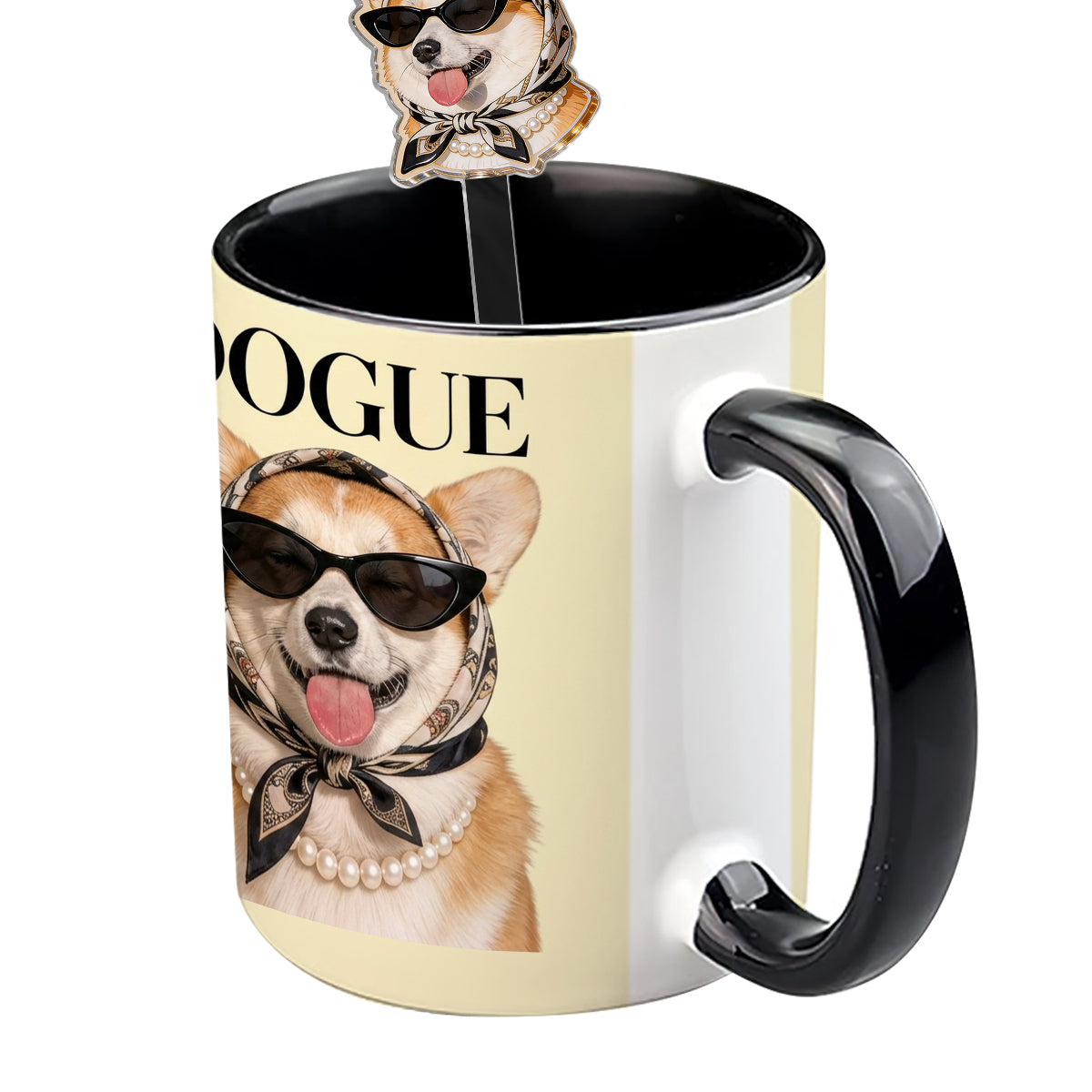 Lustiges Geschenk für Hundeliebhaber - Personalisierte Hundetasse mit Acrylrührern