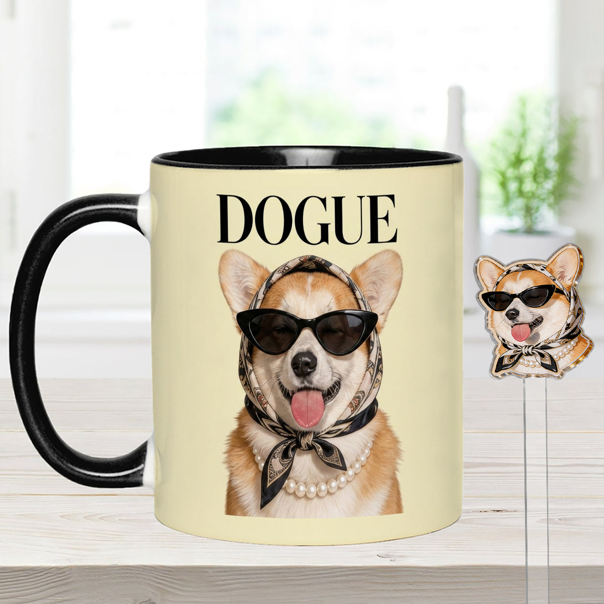 Lustiges Geschenk für Hundeliebhaber - Personalisierte Hundetasse mit Acrylrührern