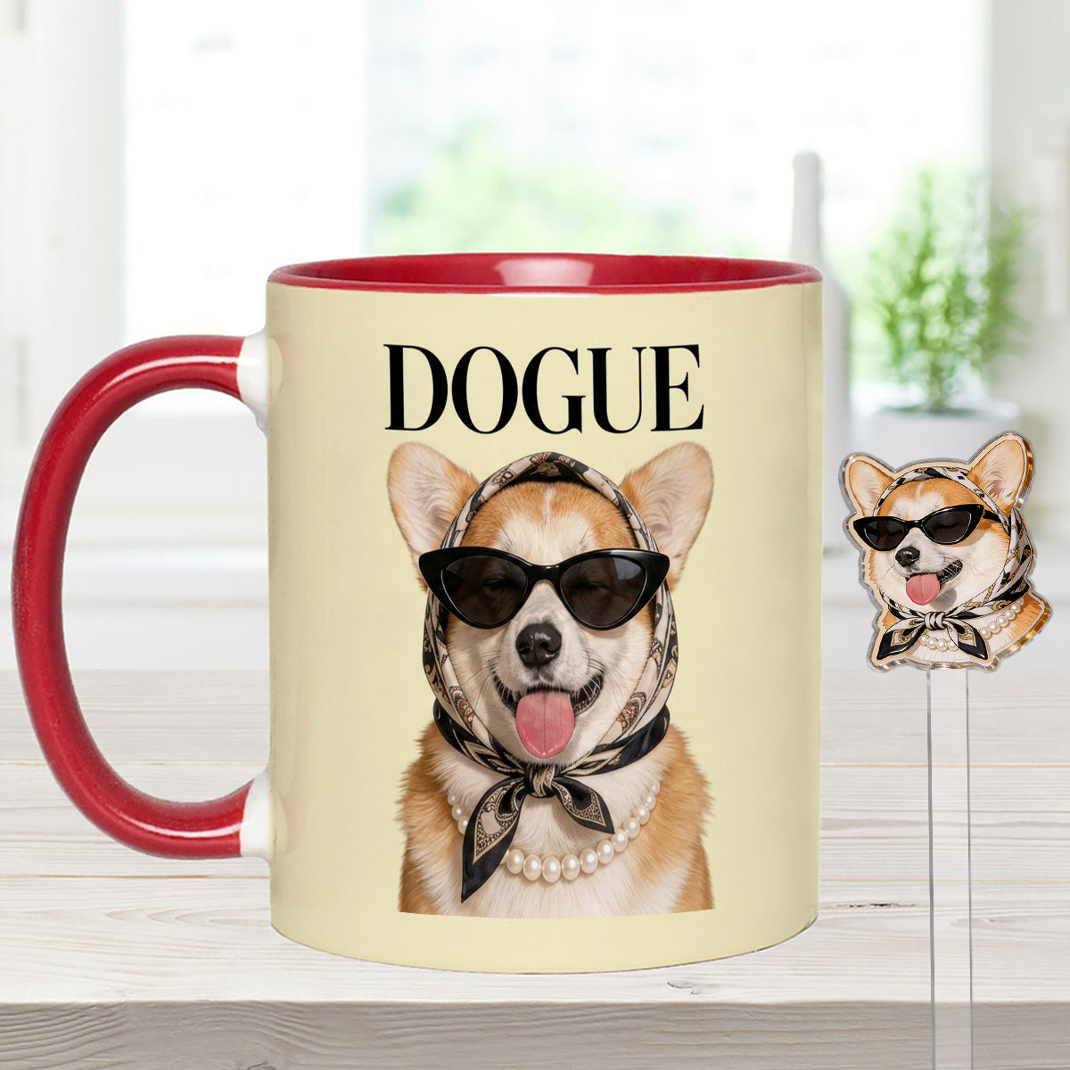Lustiges Geschenk für Hundeliebhaber - Personalisierte Hundetasse mit Acrylrührern