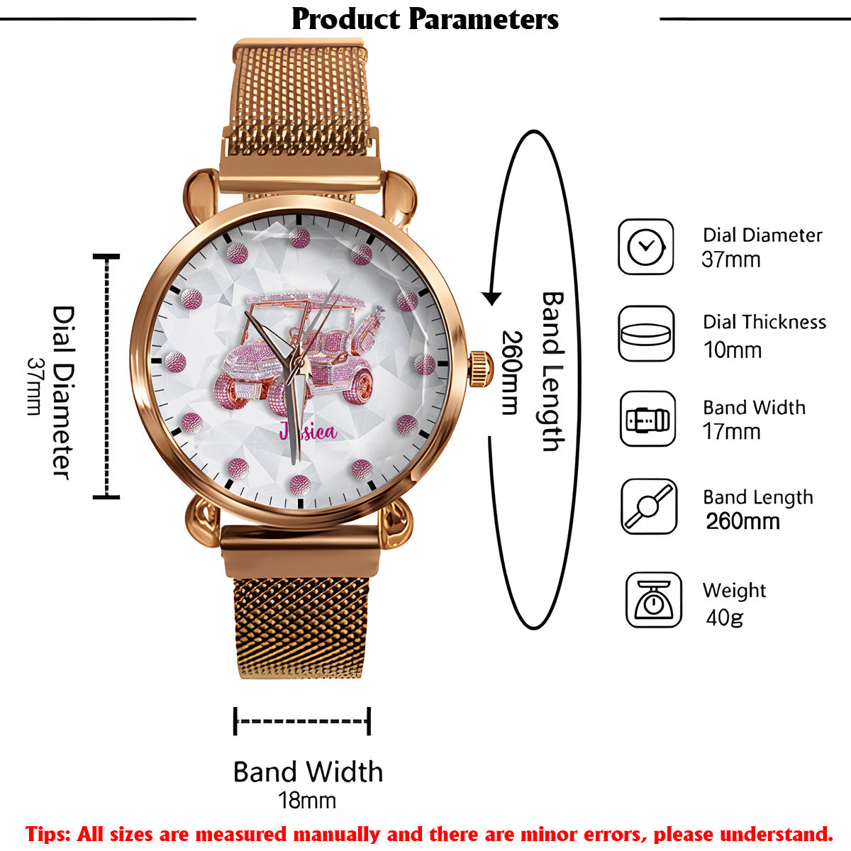 Golf Cart - Personalisierte Golf-Damen-Handuhr