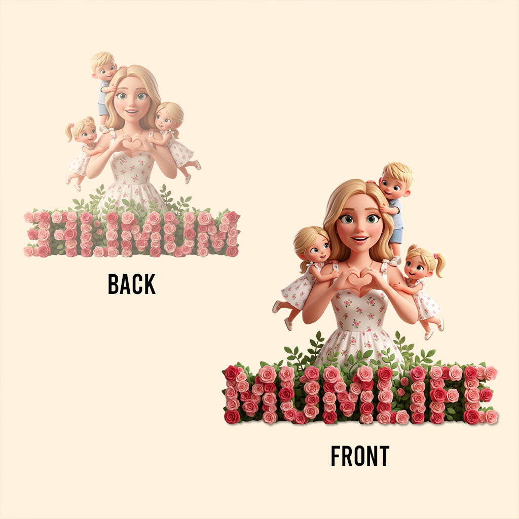 Heart Hands Pose With Flower - Personalized Mother Custom Shaped Acrylic Plaque