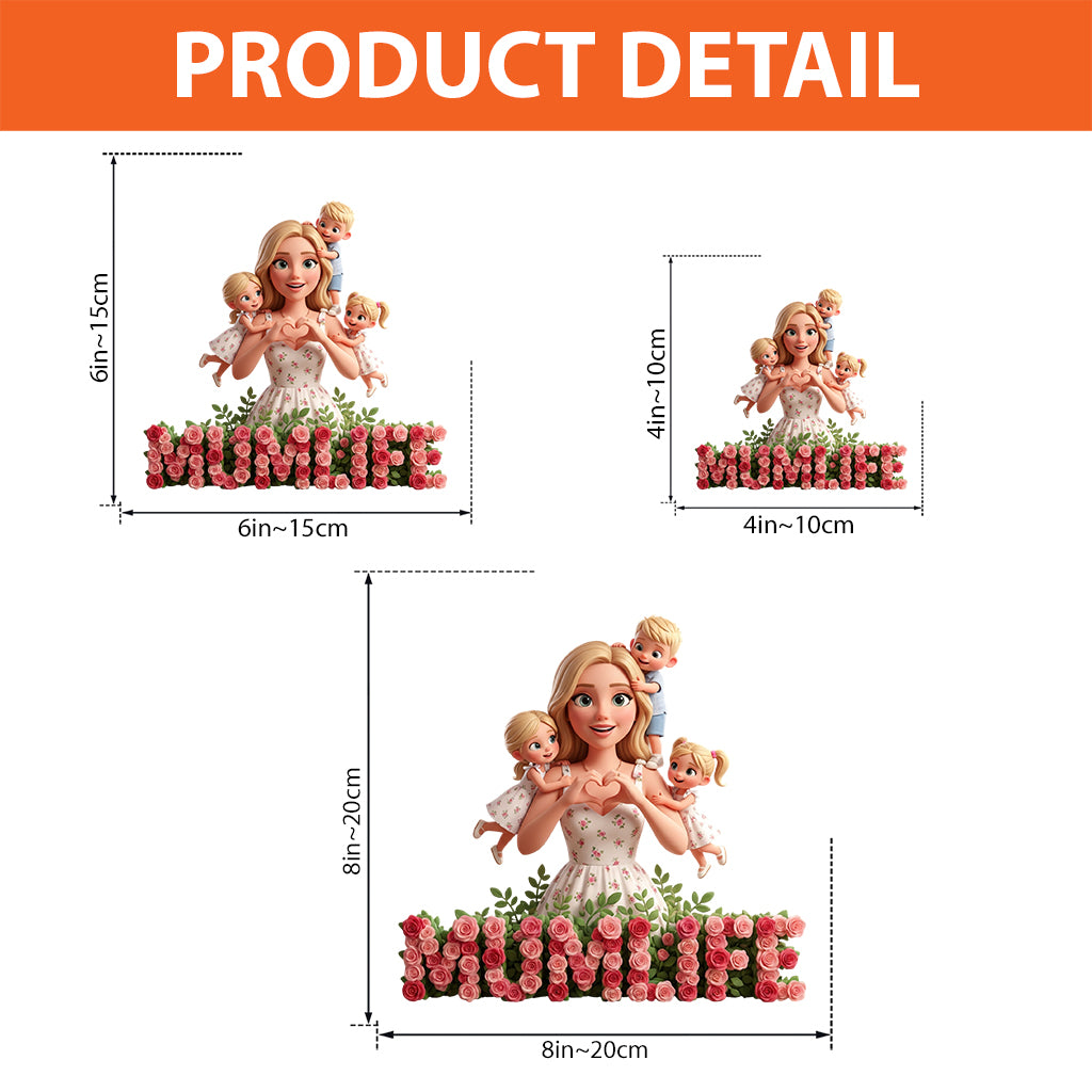 Heart Hands Pose With Flower - Personalized Mother Custom Shaped Acrylic Plaque