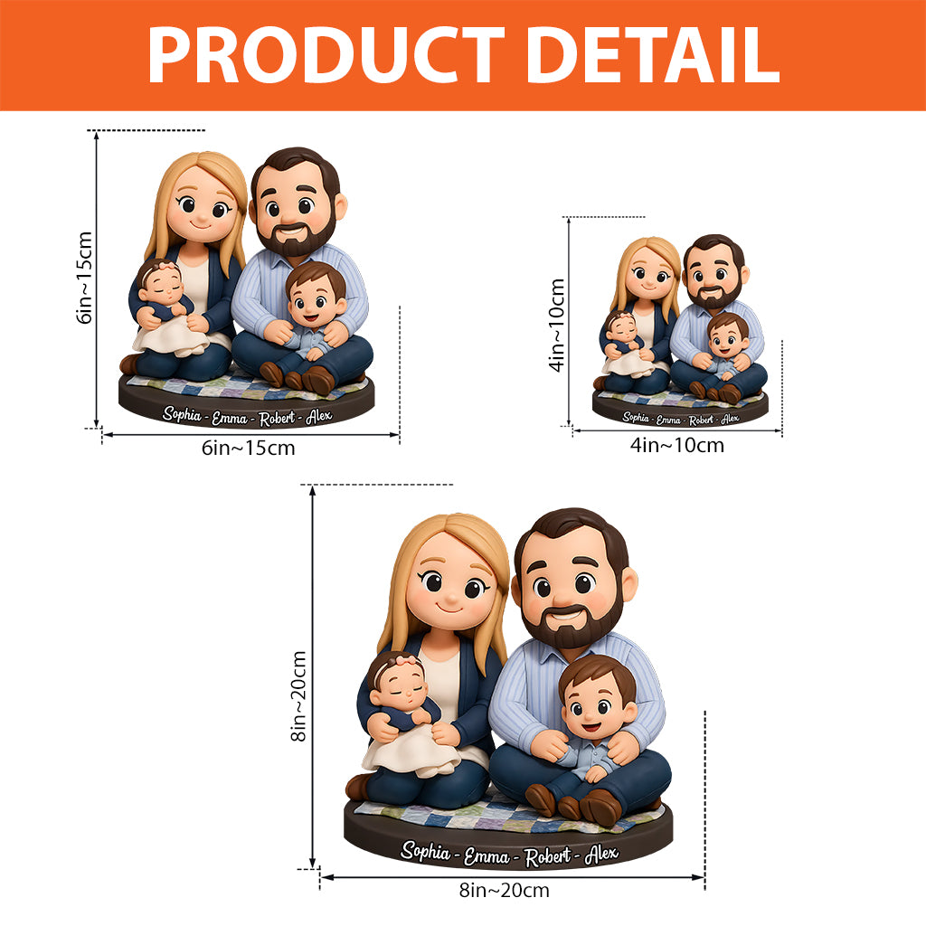 Zuhause ist es am schönsten – personalisierte Acrylplakette in individueller Familienform