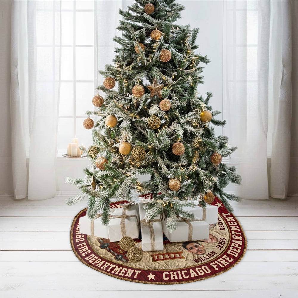 We're Firefighters - Personalized Firefighter Shaped Tree Skirt