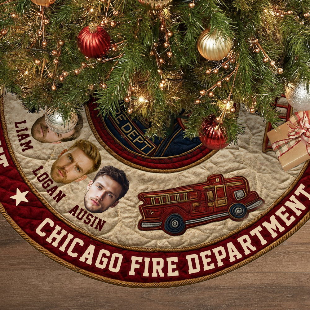 We're Firefighters - Personalized Firefighter Shaped Tree Skirt