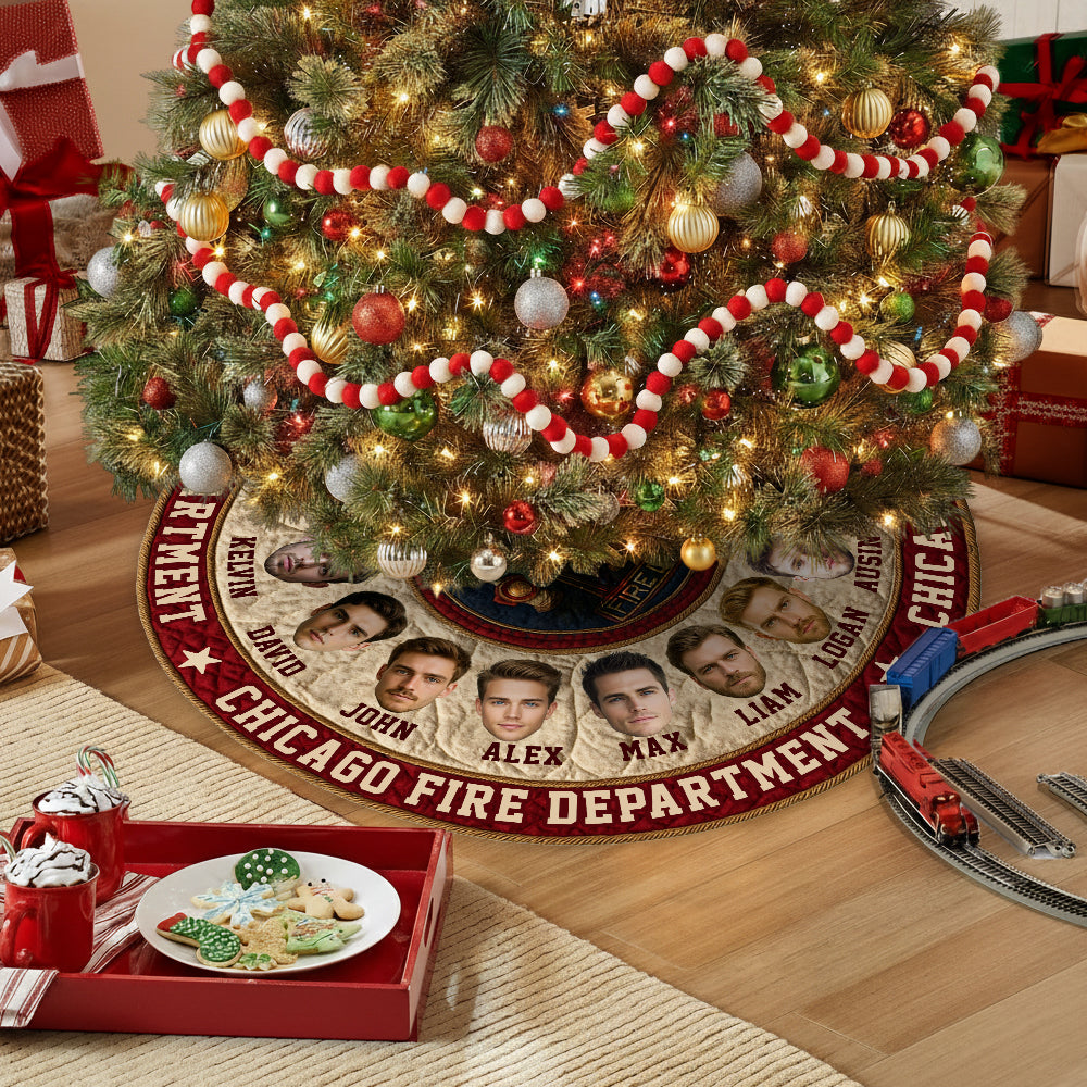 We're Firefighters - Personalized Firefighter Shaped Tree Skirt