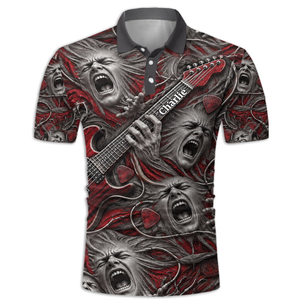 Love Playing Guitar - Personalized Guitar Polo Shirt