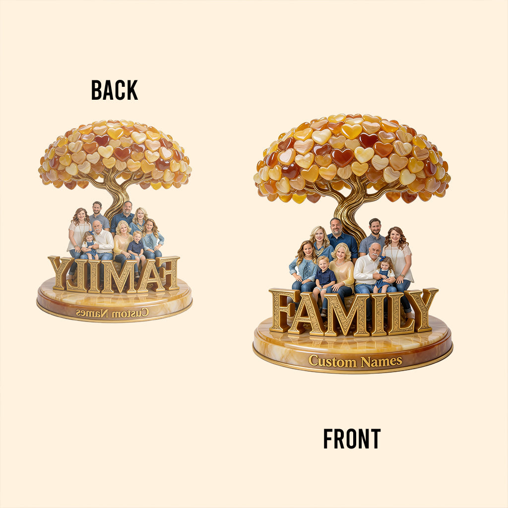 Die beste Familie aller Zeiten – personalisierte Acrylplakette in individueller Familienform