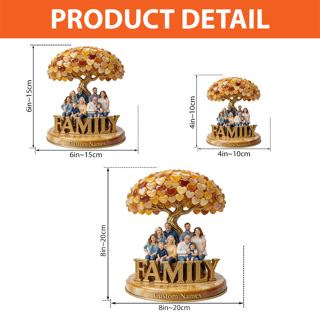 Die beste Familie aller Zeiten – personalisierte Acrylplakette in individueller Familienform