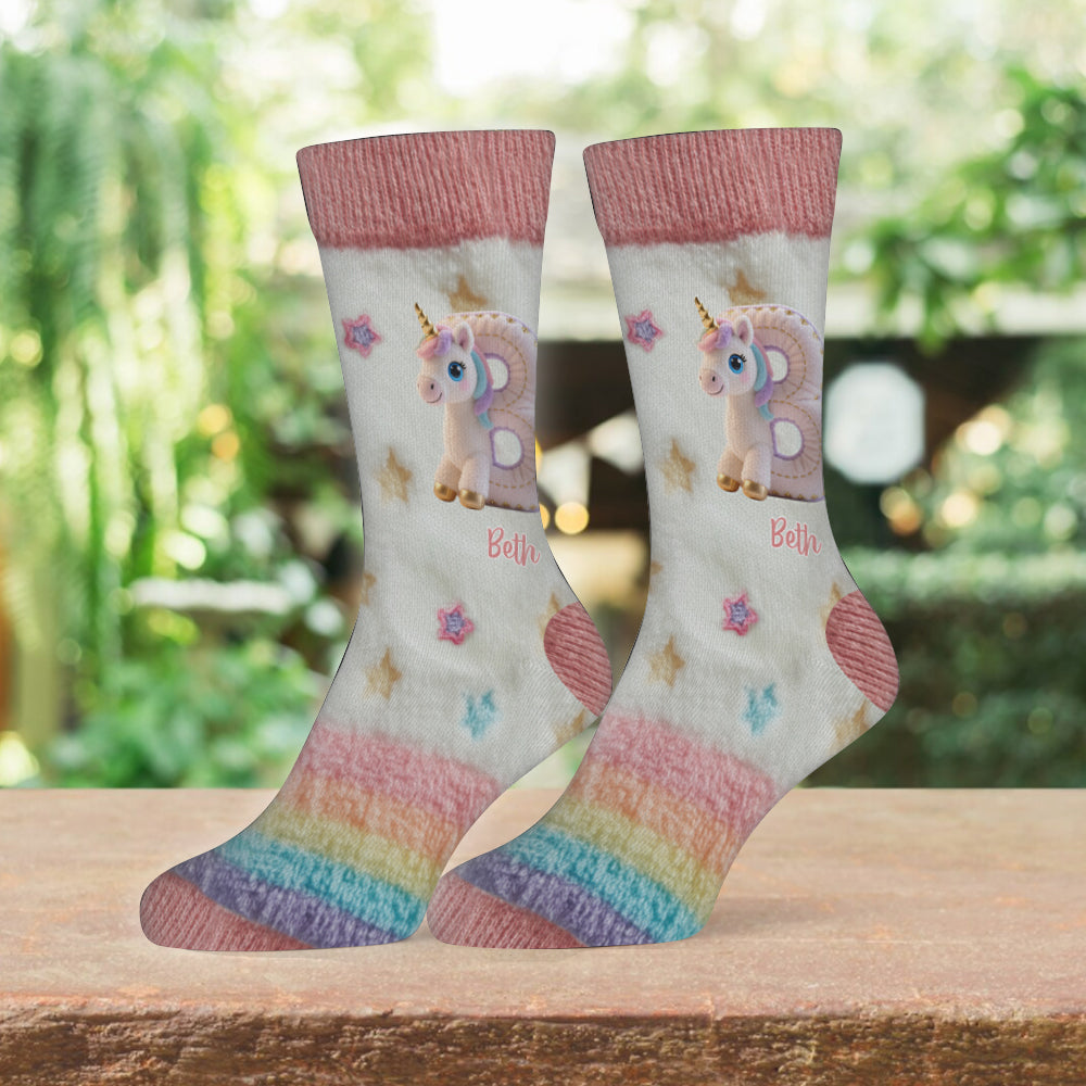 Magisches Einhorn – personalisierte Kindersocken