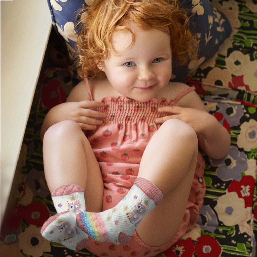 Magisches Einhorn – personalisierte Kindersocken