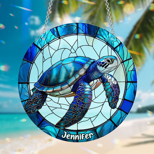Liebe Schildkröten – Personalisierter Schildkröten-Fensterhänger als Sonnenfänger 