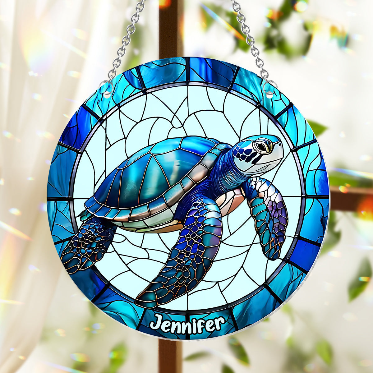 Liebe Schildkröten – Personalisierter Schildkröten-Fensterhänger als Sonnenfänger 