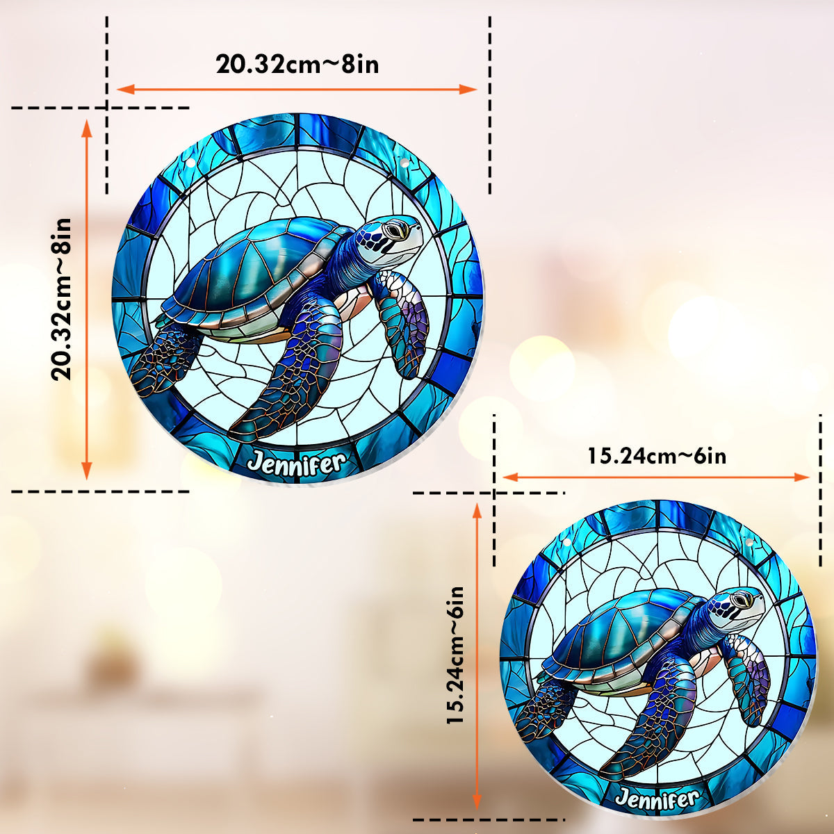 Liebe Schildkröten – Personalisierter Schildkröten-Fensterhänger als Sonnenfänger 