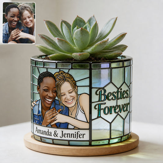 Beste Freunde für immer - Personalisierter Keramik-Blumentopf für beste Freunde