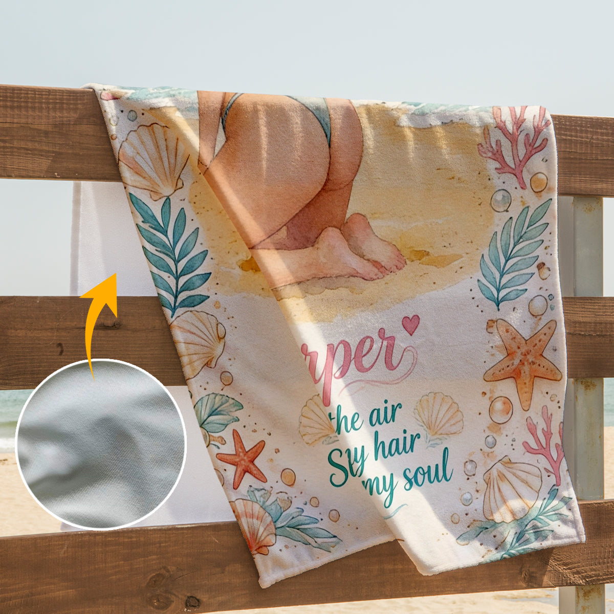 Sonnenschein in meiner Seele - Personalisierbares schnelltrocknendes Strandtuch/Badetuch