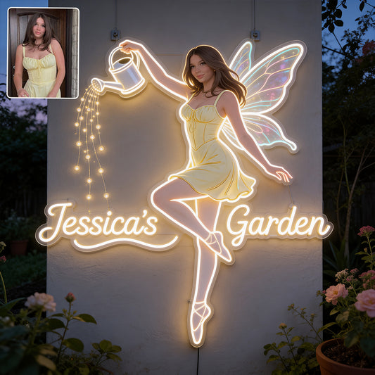 Feengarten - Personalisierte Garten LED Licht Acrylschild