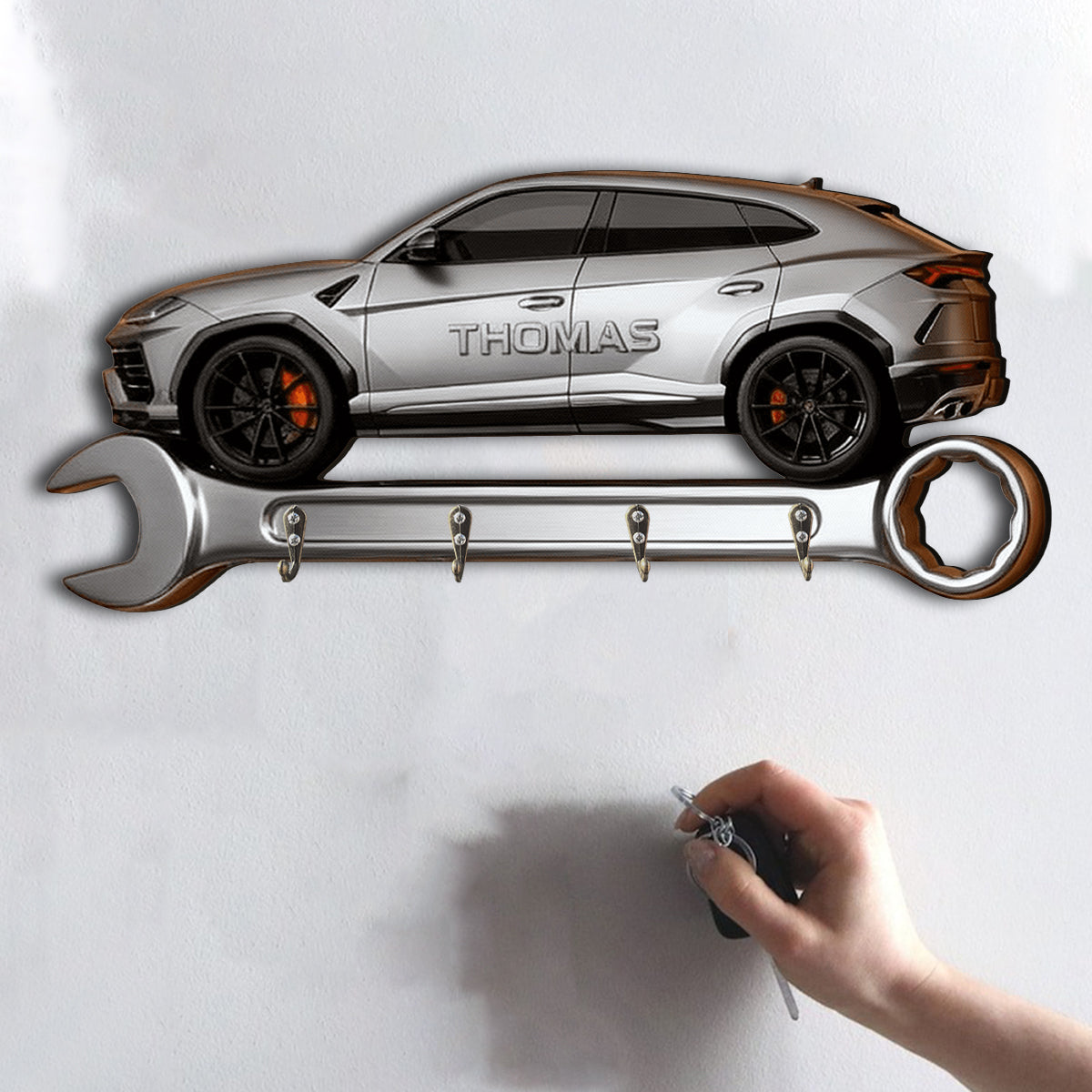 Maßgefertigter Schlüsselhalter für seine Garage – Personalisierter, individuell geformter Hänge-Schlüsselhalter für Autoliebhaber