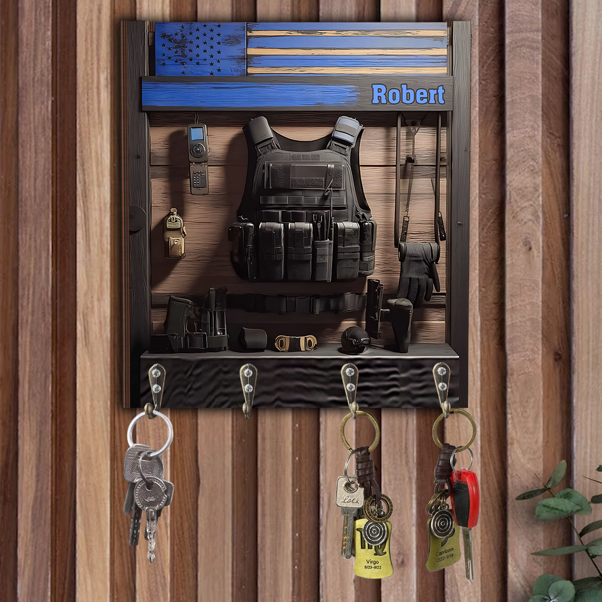 Proud To Be A Police Officer - Personalized Police Officer Custom Shaped Key Rack