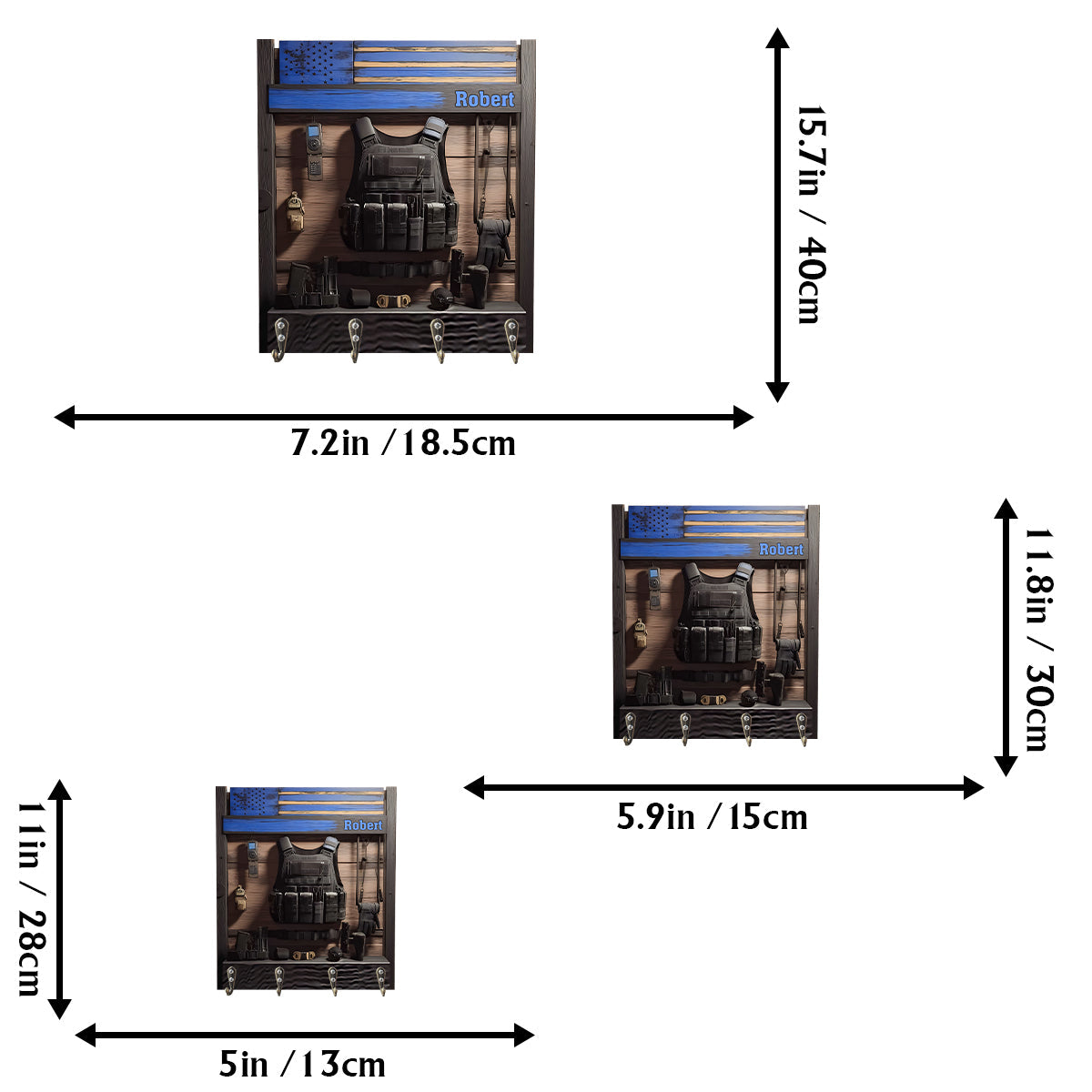 Proud To Be A Police Officer - Personalized Police Officer Custom Shaped Key Rack
