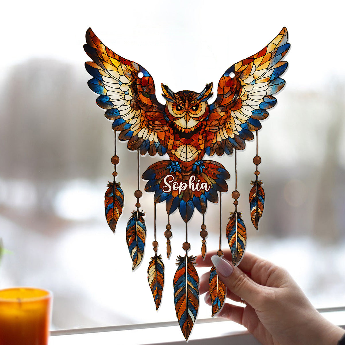 For All The Dreamers - Personalized Owl Window Hanging Suncatcher Ornament