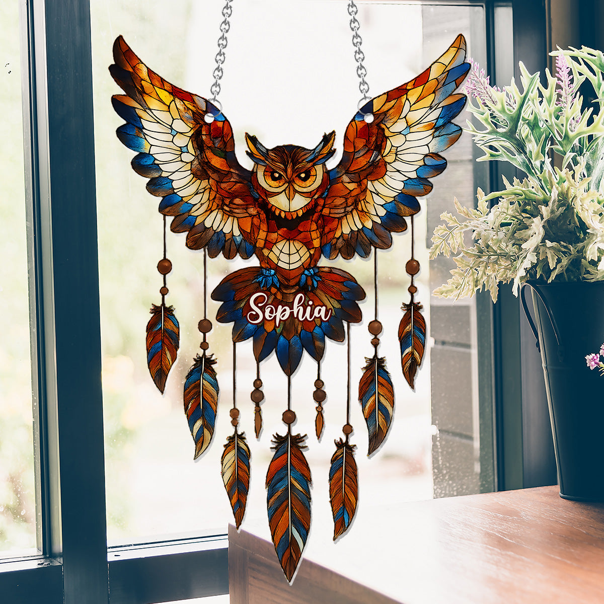 For All The Dreamers - Personalized Owl Window Hanging Suncatcher Ornament
