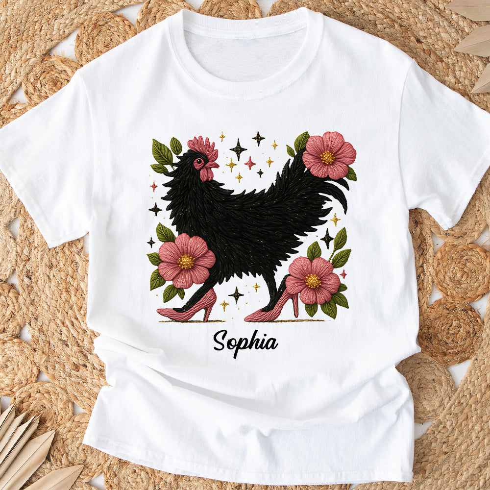 Florales Huhn – Personalisiertes Hühner-T-Shirt und Hoodie