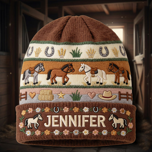 Love Horses - Personalized Horse Beanie Hat
