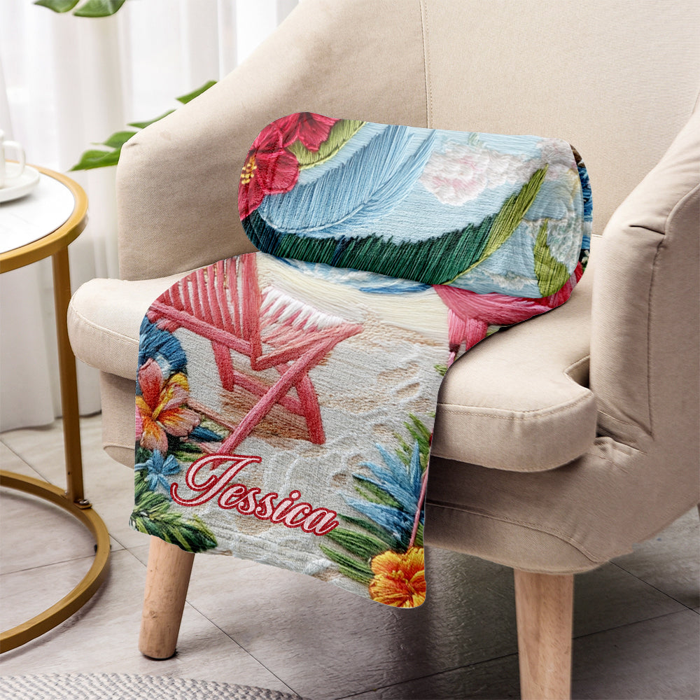 Flamingo Tropic Vibes – Personalisierte Flamingo-Decke