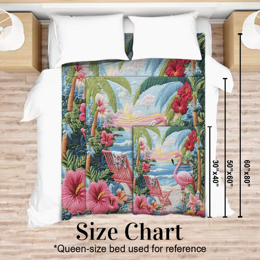 Flamingo Tropic Vibes – Personalisierte Flamingo-Decke