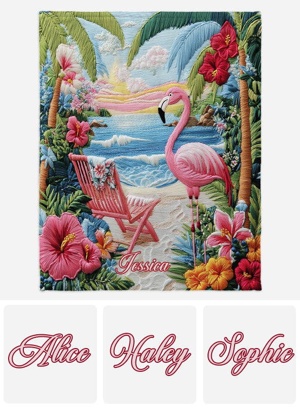 Flamingo Tropic Vibes – Personalisierte Flamingo-Decke