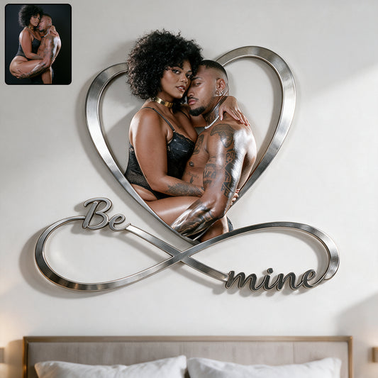 Spicy Love Heart Eternal - Personalized Spicy Couple 3D Printed Cut Metal Sign