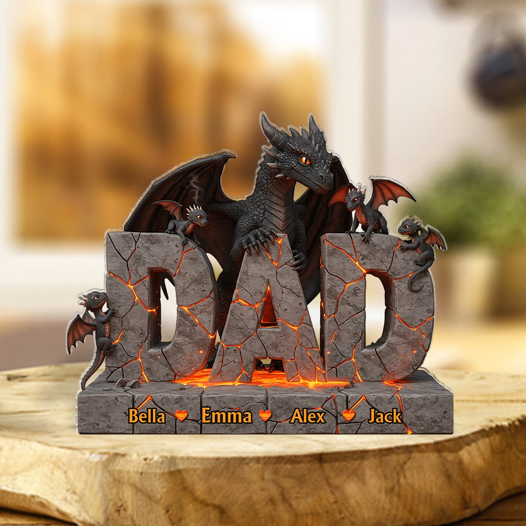 Bester Papa aller Zeiten – Personalisierte Acrylplakette in individueller Form für Väter