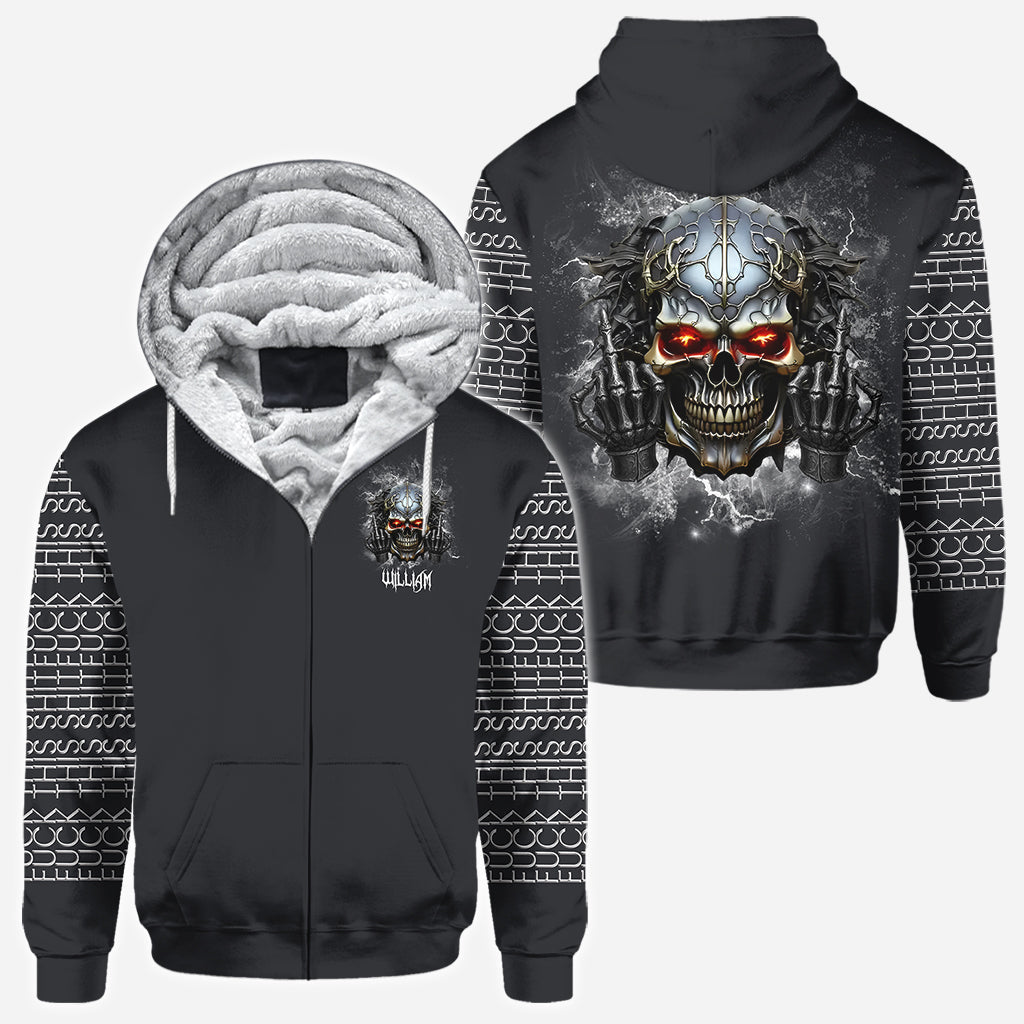 Scheiß drauf – Personalisiertes Totenkopf-Shirt