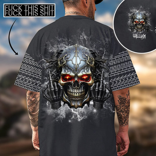 Scheiß drauf – Personalisiertes Totenkopf-Shirt