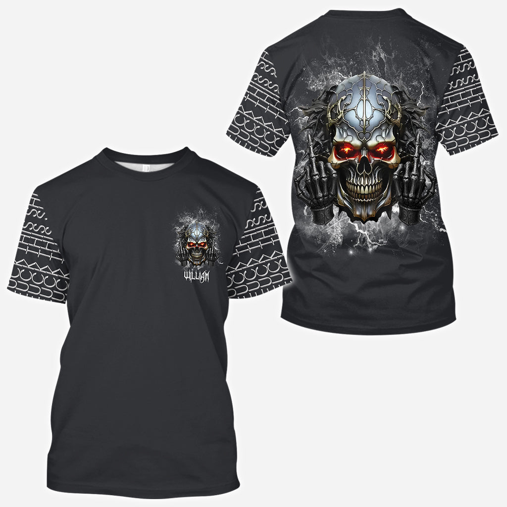 Scheiß drauf – Personalisiertes Totenkopf-Shirt