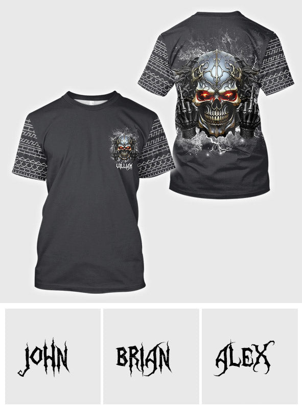 Scheiß drauf – Personalisiertes Totenkopf-Shirt