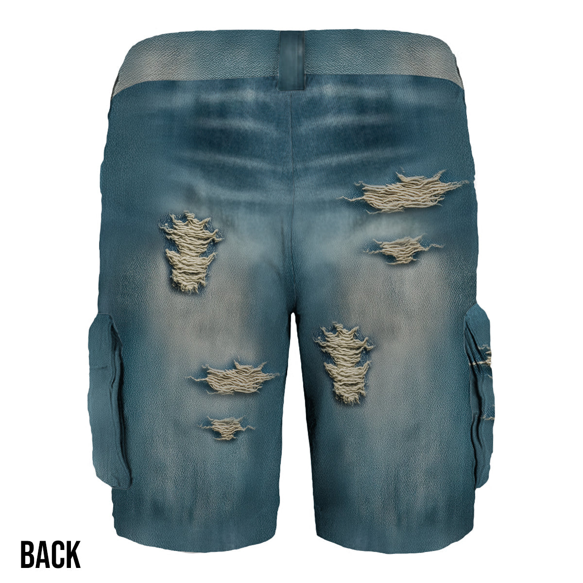 Coole, im Used-Look gehaltene Wolfs-Cargoshorts mit Gürtel