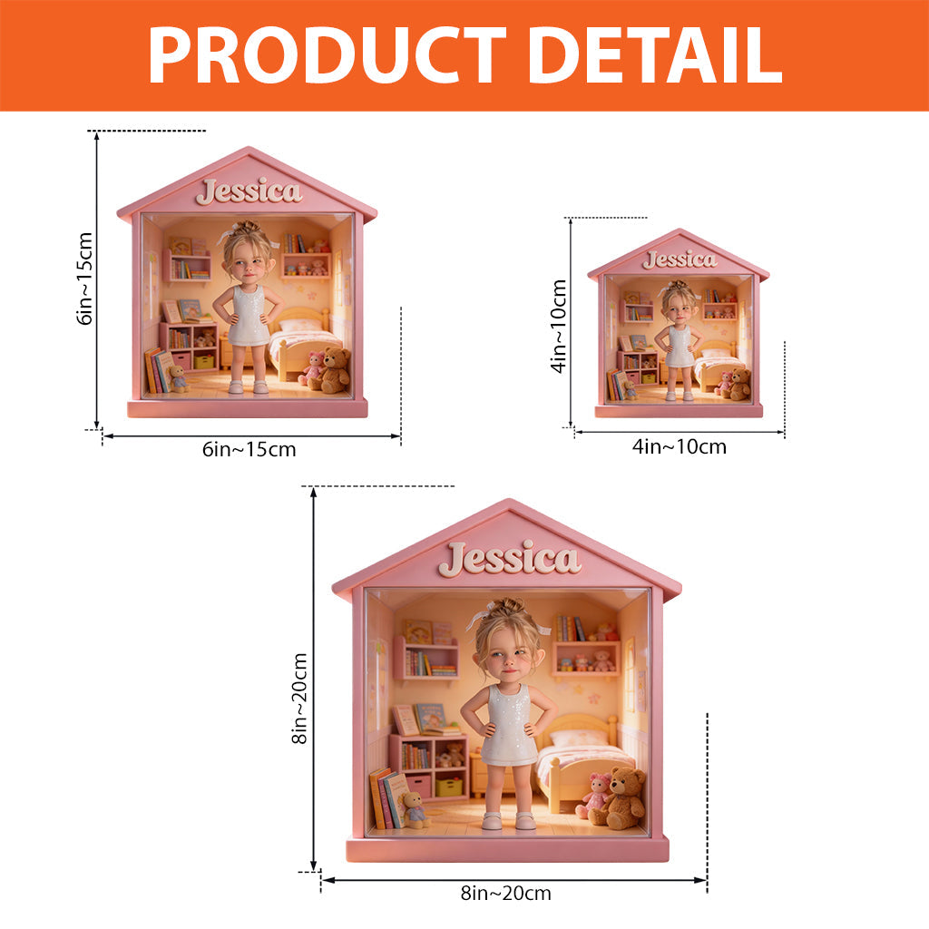 Kinderhaus – Personalisierte Acrylplakette in Kinderform