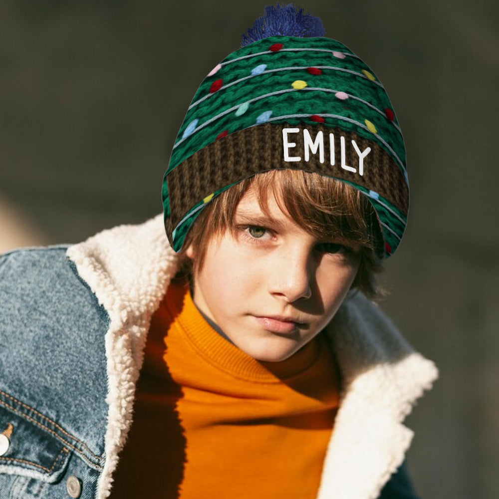 Niedlicher Weihnachtsbaum – personalisierte Familienmütze