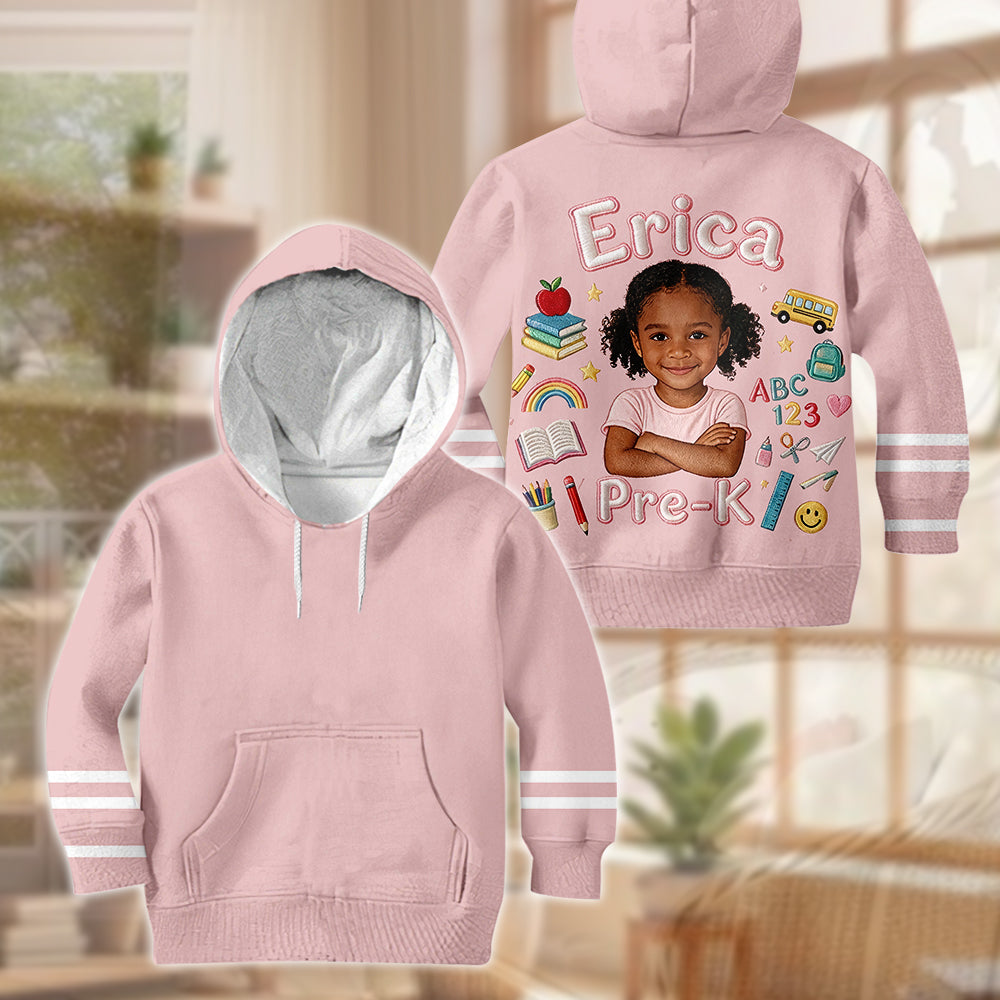 Back To School - Personalized Kid Kid Hoodie & Flare Leggings Set