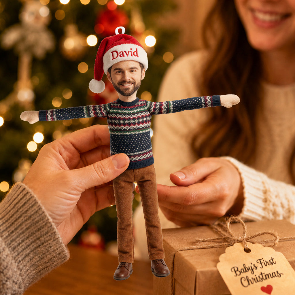 Funny Posable Plush Ornament Gift For Family Members - Personalized Family Ornament With Charm