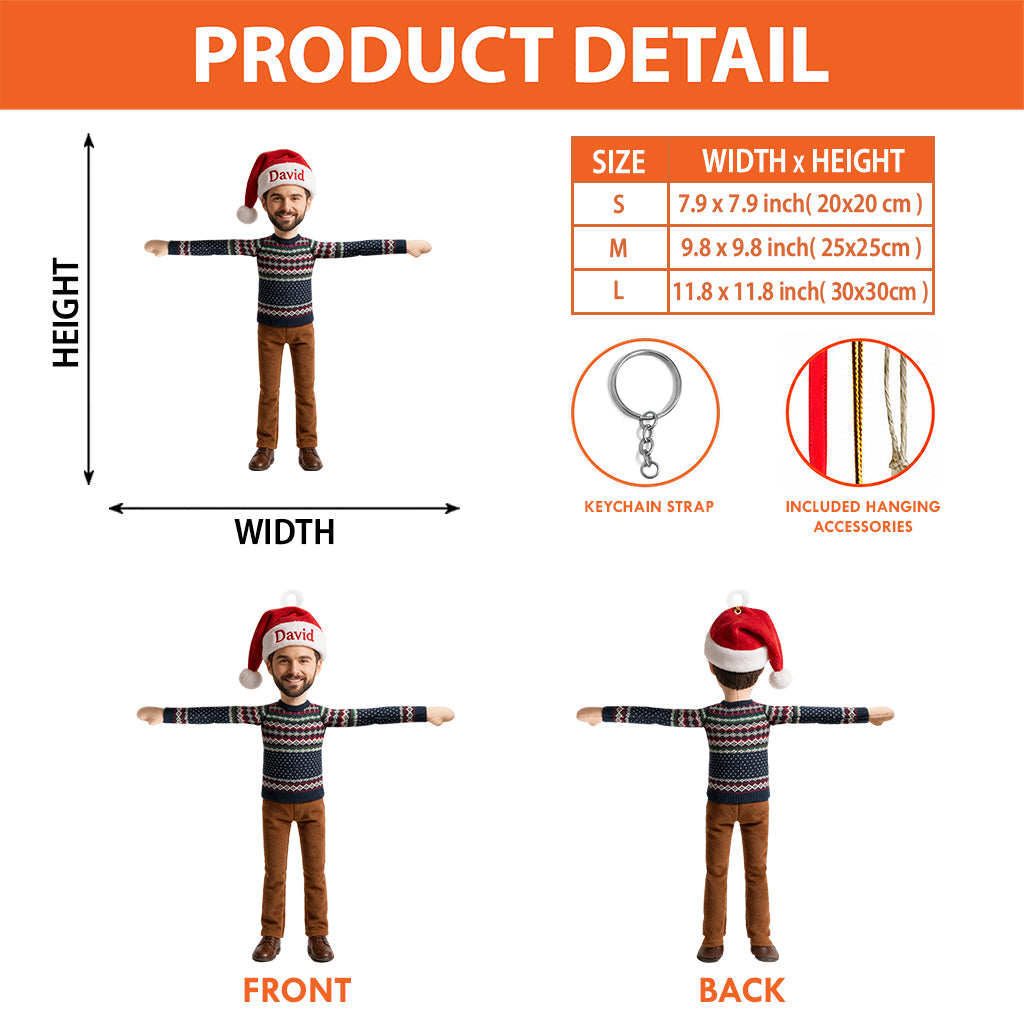 Funny Posable Plush Ornament Gift For Family Members - Personalized Family Ornament With Charm