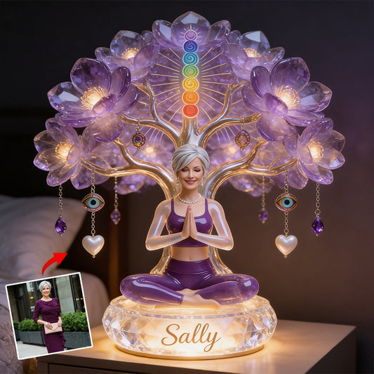 Custom Any Photo Namaste - Personalized Yoga Acrylic LED Night Light